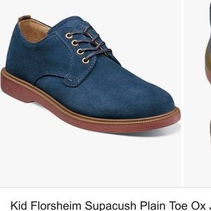 Florsheim Supacush Boys Blue suede shoes 4